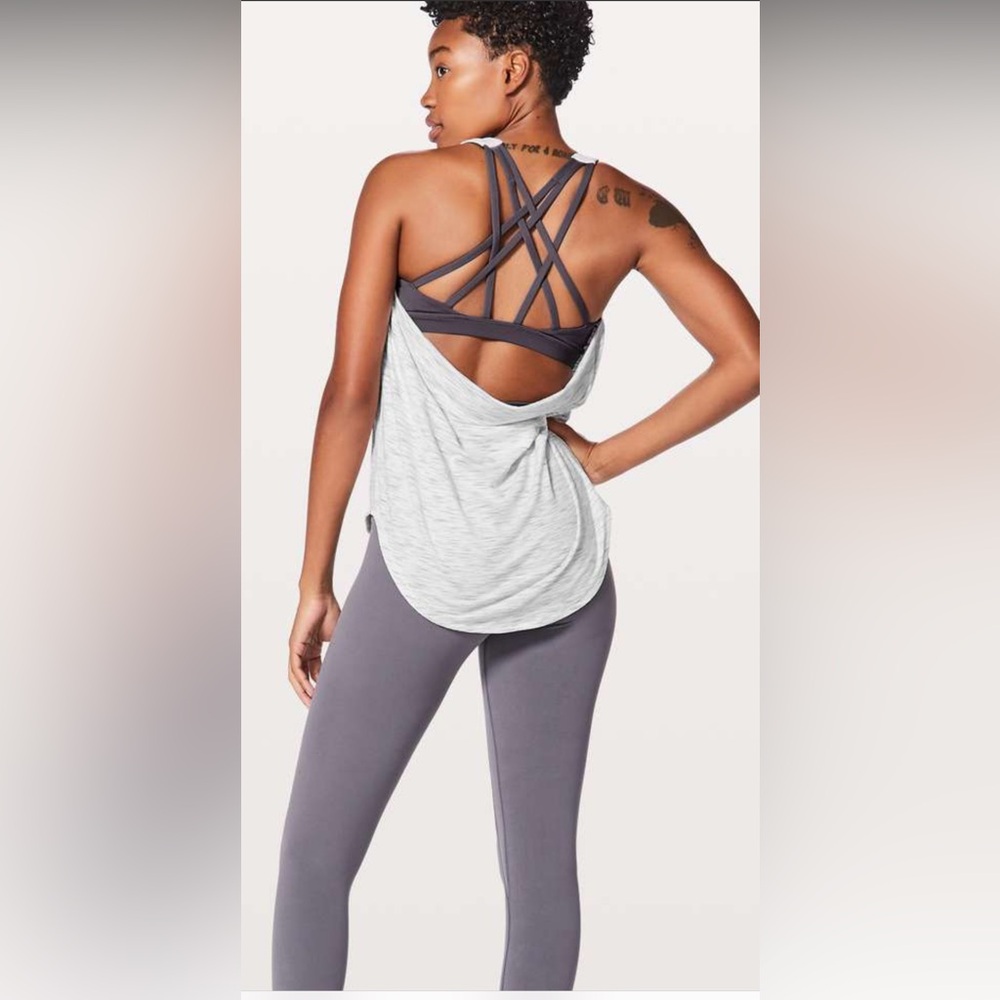 EUC-Lululemon Free To Be Serene Tank Tiger Space Dye Hail White / Nebula